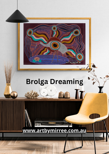 Dreamtime Brolga Original Painting Dreamtime Collection by Mirree